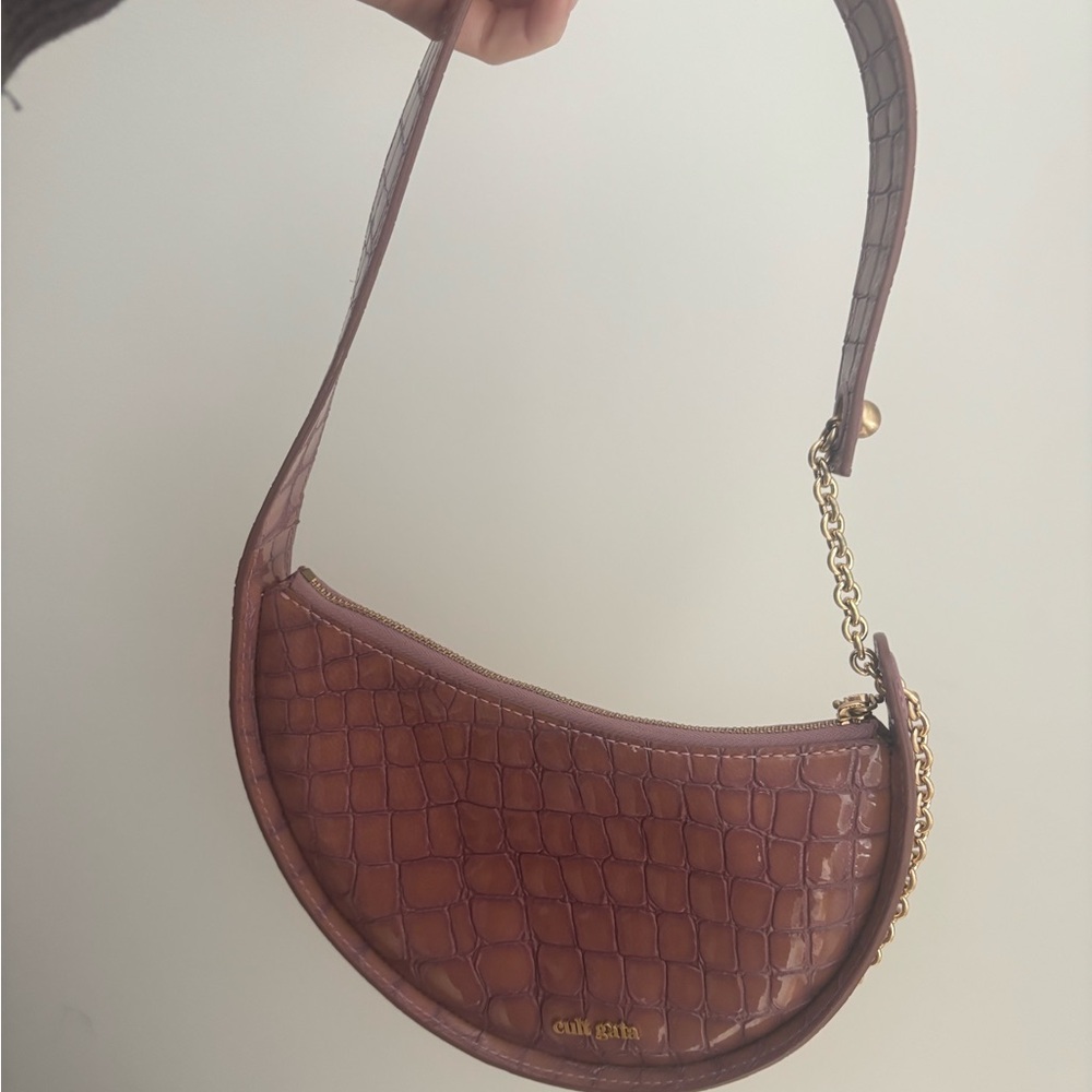 Cult Gaia Croc-Embossed Mauve Shoulder Bag (New With Tags) - Picture 7 of 10